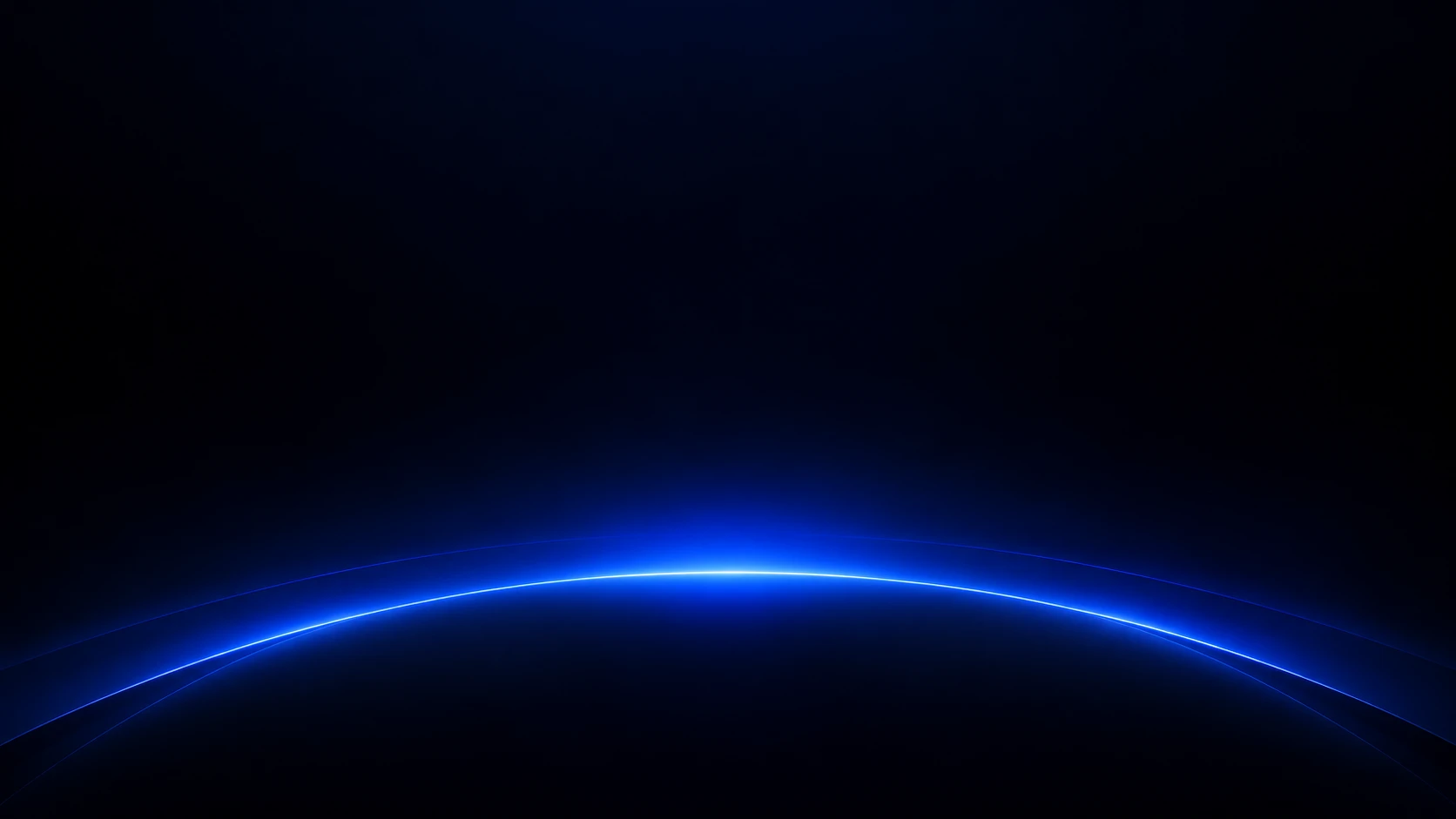 Arco de luz azul elétrico sobre fundo azul-noite